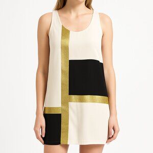 Ark & Co. Mondrian Colorblock Metallic Dress